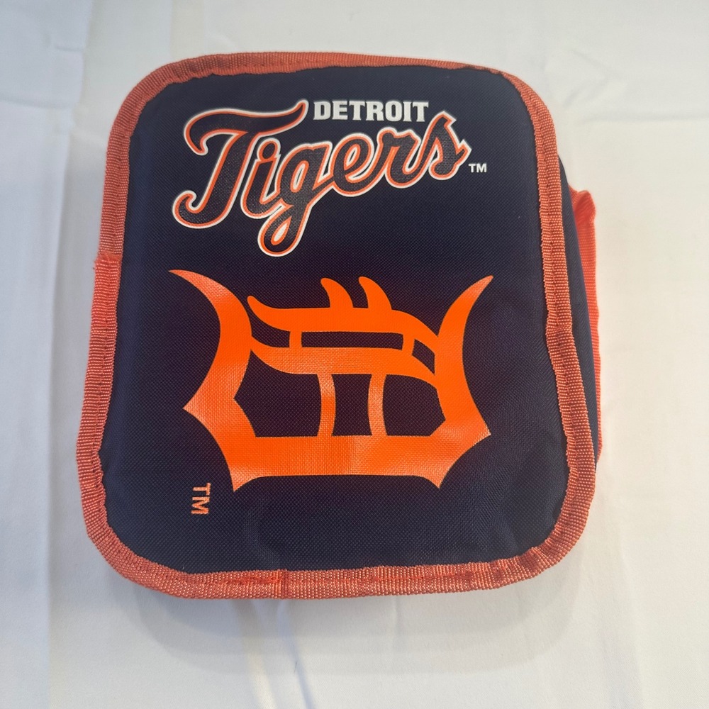 Detroit Tigers MLB Insulated Lunch Bag Navy Blue Orange Logo Travel Cooler Bag